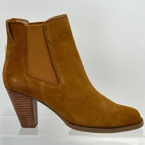 Aerosoles Size 6.5‎ Lido Brown Suede Leather Ankle Boot Heels Women's
